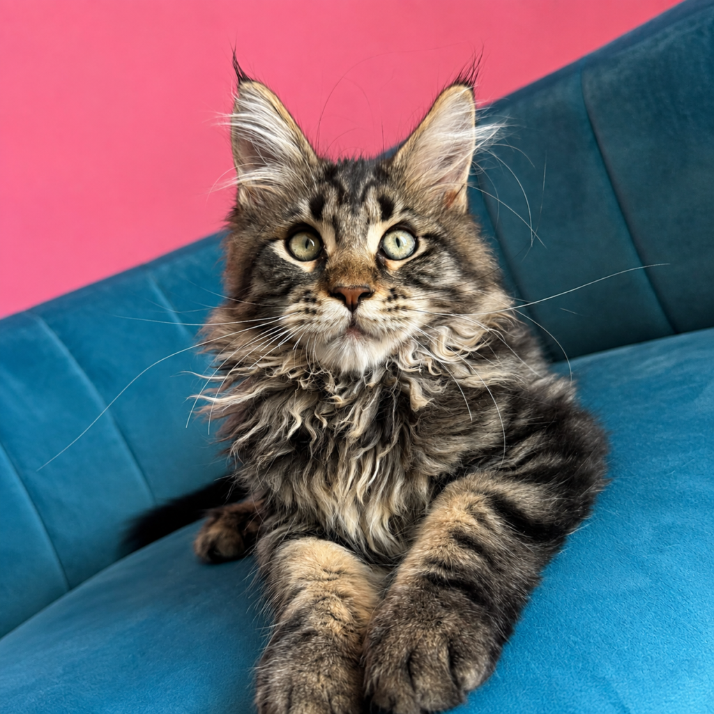 Spartacus, a Brown Maine Coon kitten