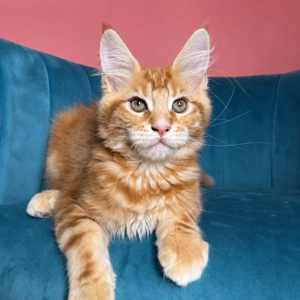 Apollo, a Red Maine Coon kitten