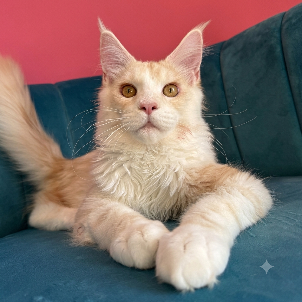 Aurelius, a Cream Maine Coon kitten